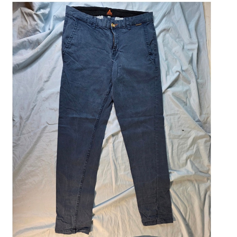 Passenger Mens Chino Pants Faded Blue Slim Straight 32W x 32L